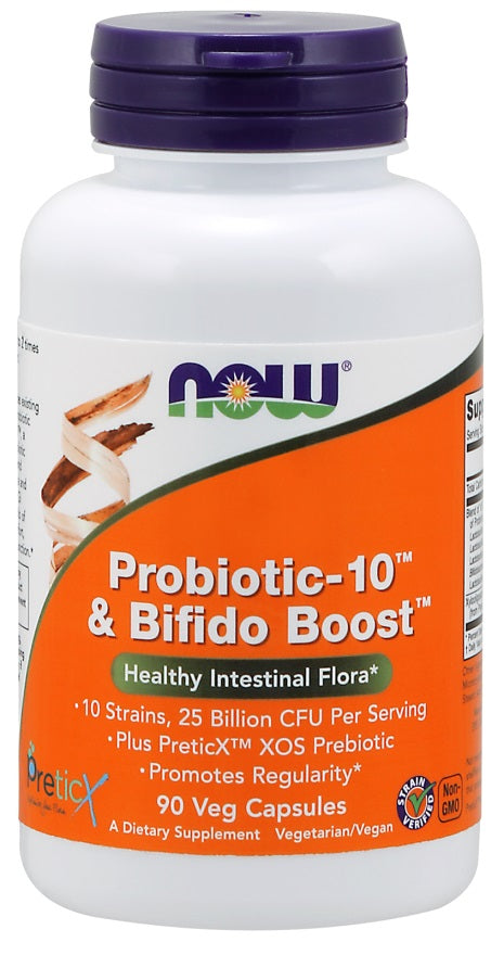 Probiotic-10 & Bifido Boost - 90 vcaps - NOW Foods