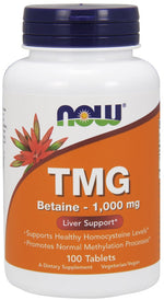 TMG (Trimethylglycine), 1000mg - 100 tablets - NOW Foods
