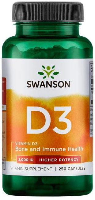Vitamin D-3, 2000 IU - 250 caps - Swanson