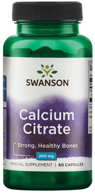 Calcium Citrate, 200mg - 60 caps - Swanson