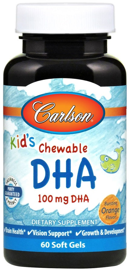 Kid's Chewable DHA, 100mg Orange - 60 softgels - Carlson Labs