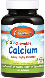 Kid's Chewable Calcium, 250mg Natural Vanilla - 60 tablets - Carlson Labs