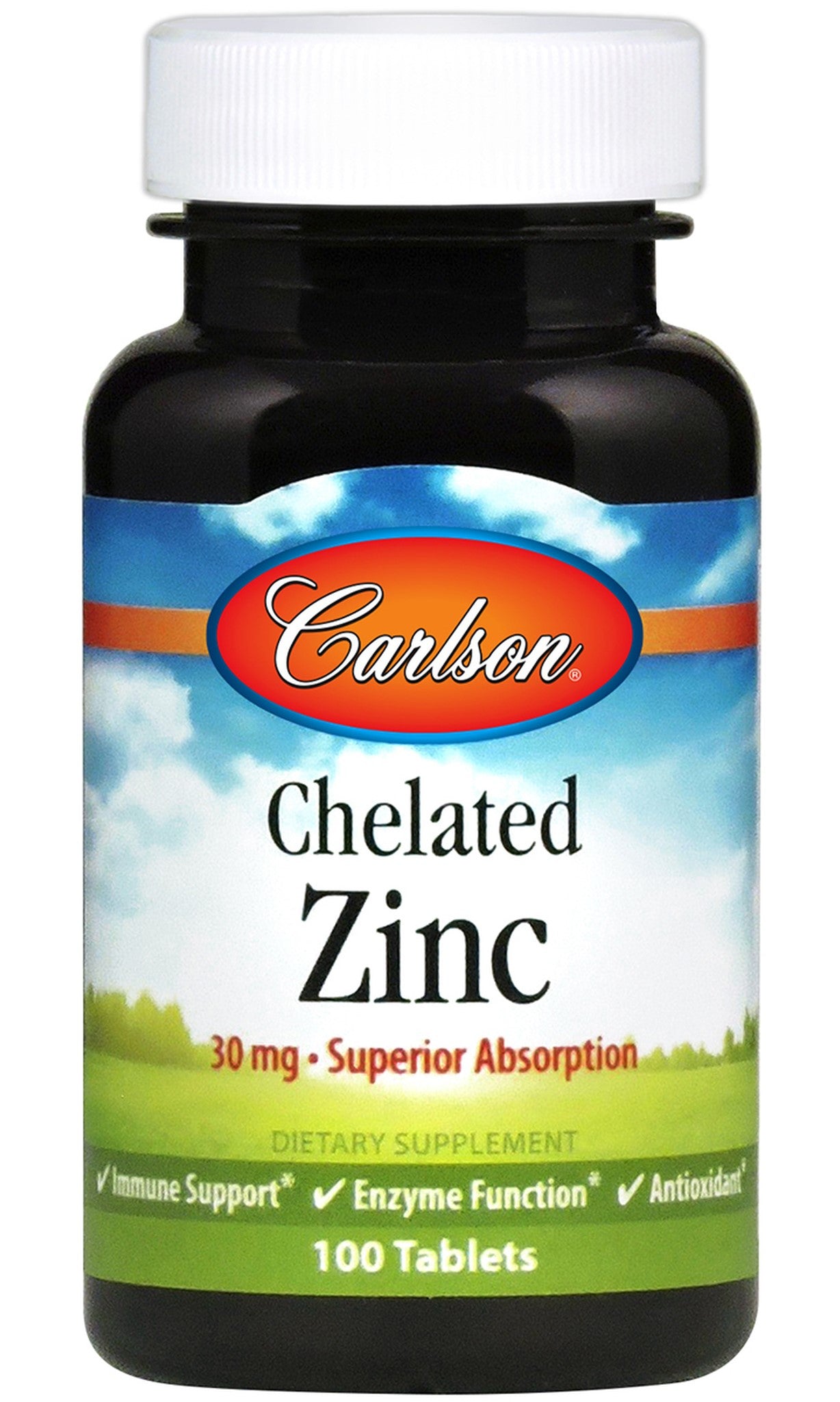 Chelated Zinc, 30mg - 100 tablets - Carlson Labs