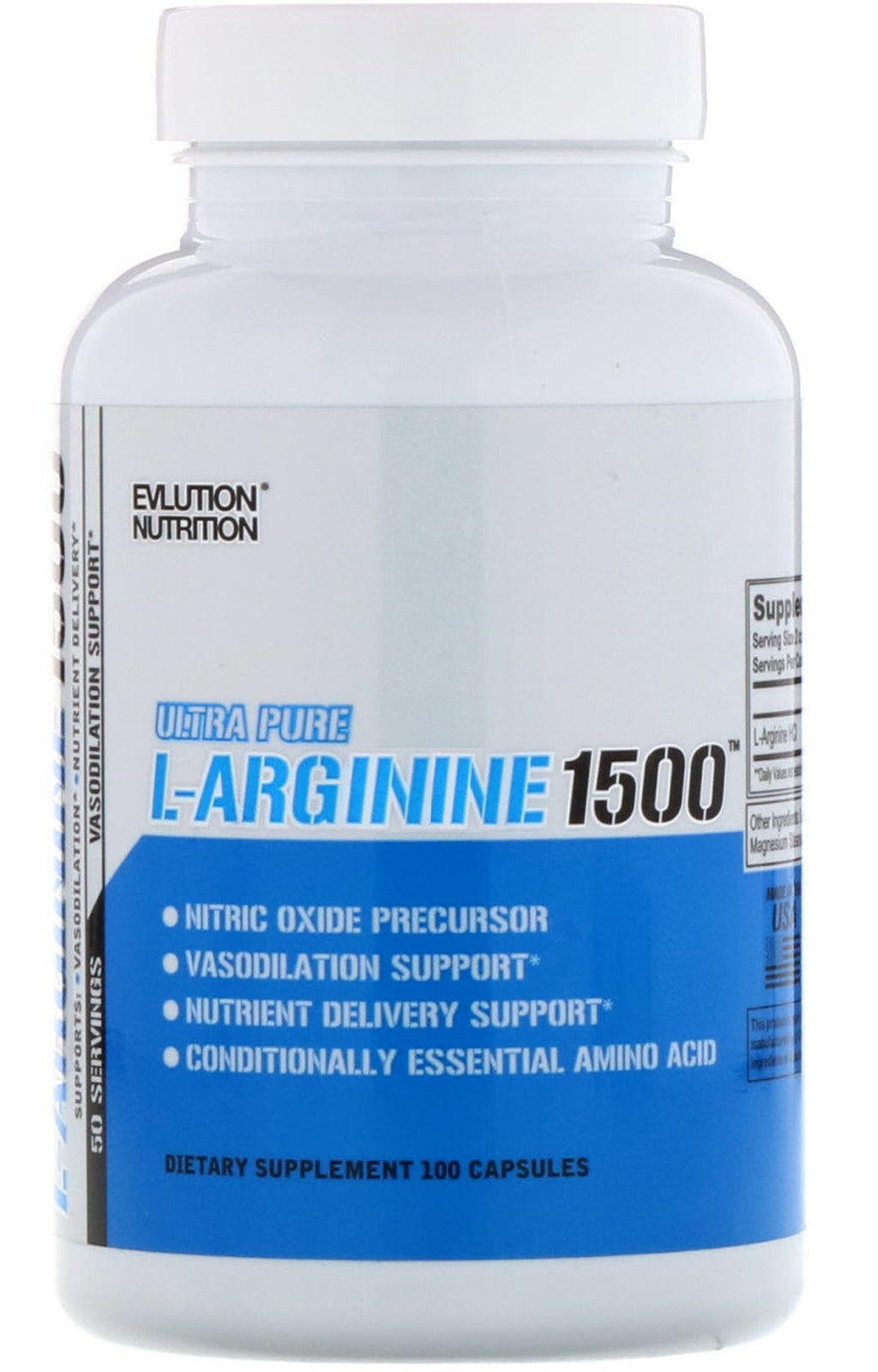 L-Arginine 1500 - 100 caps - EVLution Nutrition