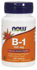 Vitamin B-1 Thiamine, 100mg - 100 tablets - NOW Foods