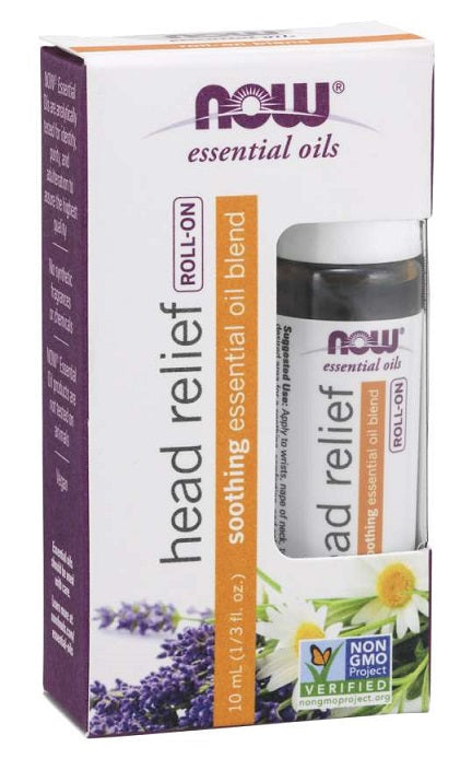 Essential Oil Roll-On, Head Relief Blend - 10 ml. - NOW Foods
