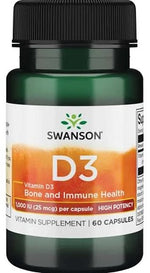 Vitamin D-3, 1000 IU - 60 caps - Swanson