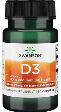 Vitamin D-3, 1000 IU - 60 caps - Swanson