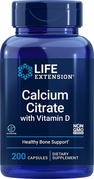 Calcium Citrate with Vitamin D - 200 vcaps - Life Extension