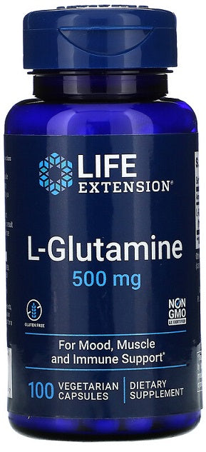 L-Glutamine, 500mg - 100 vcaps - Life Extension