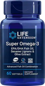 Super Omega-3 EPA/DHA Fish Oil, Sesame Lignans & Olive Extract - 60 softgels - Life Extension