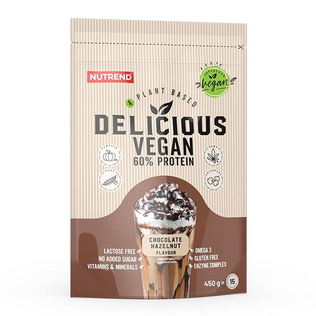 Delicious Vegan, Chocolate Hazelnut - 450 grams - Nutrend