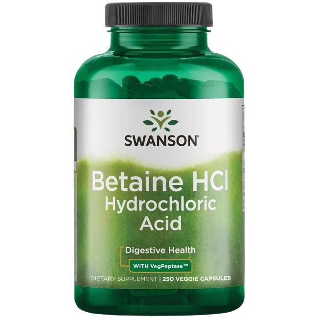 Betaine HCl Hydrochloric Acid - 250 vcaps - Swanson