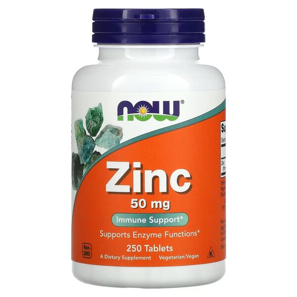 Zinc, 50mg - 250 tablets - NOW Foods