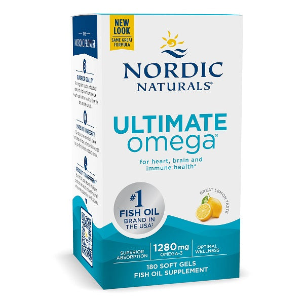 Ultimate Omega, 1280mg Lemon (EAN 768990037900) - 180 softgels - Nordic Naturals