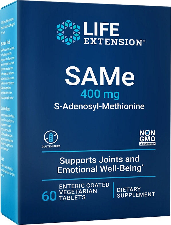 SAMe S-Adenosyl-Methionine, 400mg - 60 enteric coated tabs - Life Extension