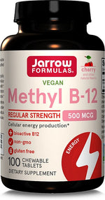Methyl B-12, 500mcg (Cherry) - 100 vegan chewable tabs - Jarrow Formulas