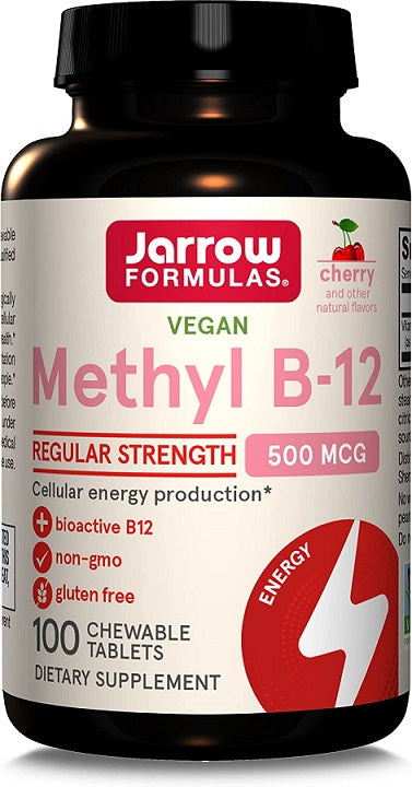 Methyl B-12, 500mcg (Cherry) - 100 vegan chewable tabs - Jarrow Formulas