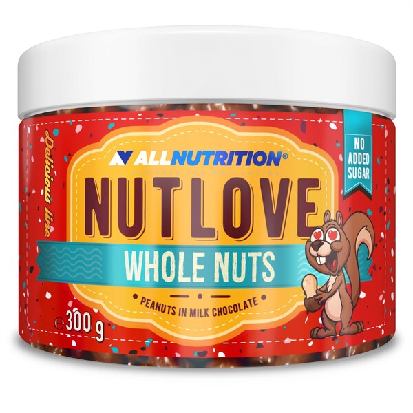 Nutlove Whole Nuts, Peanuts in Milk Chocolate - 300 grams - Allnutrition
