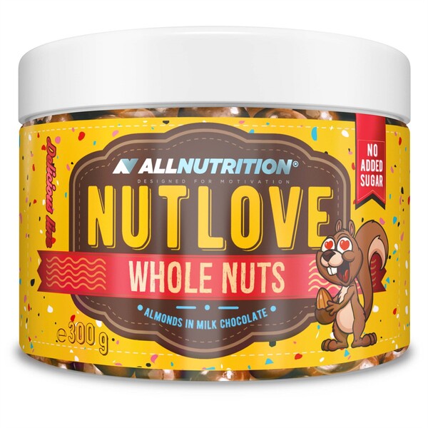 Nutlove Whole Nuts, Almonds in Milk Chocolate - 300 grams - Allnutrition