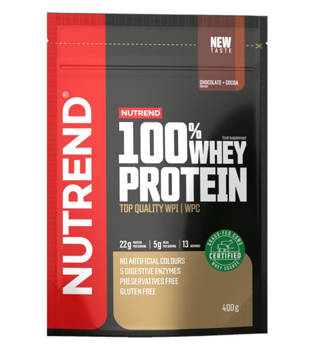 100% Whey Protein, Chocolate + Cocoa - 400 grams - Nutrend