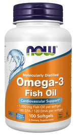 Omega-3 Fish Oil, Molecularly Distilled - 100 softgels - NOW Foods
