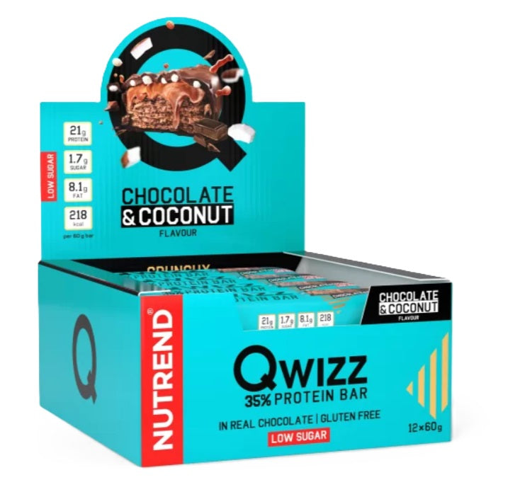 Qwizz 35% Protein Bar, Chocolate & Coconut - 12 x 60g - Nutrend