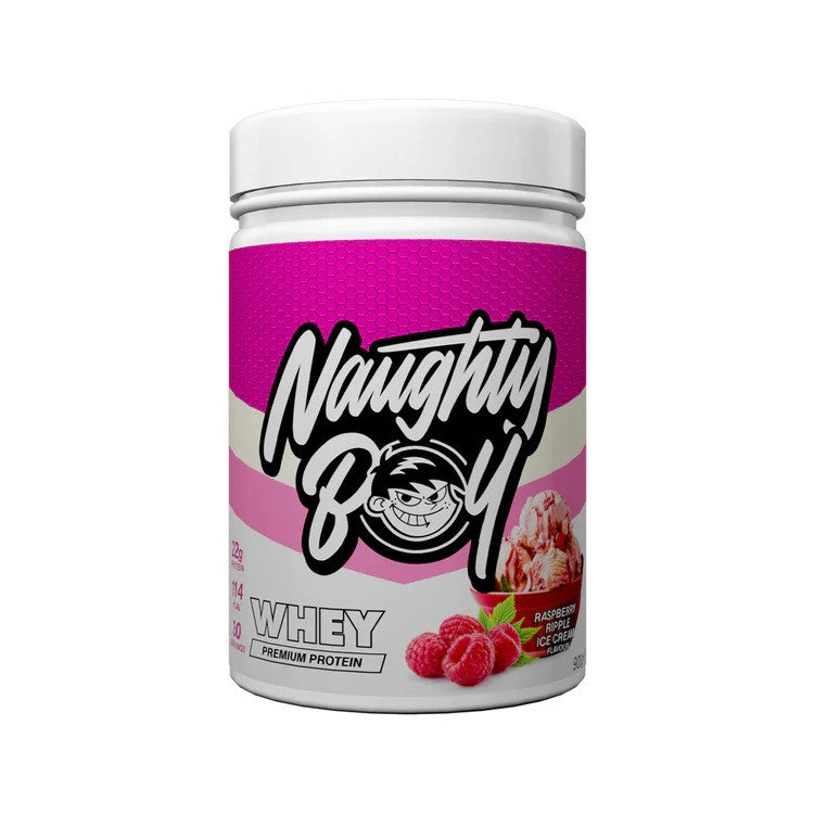 Advanced Whey, Raspberry Ripple Ice Cream - 900 grams - Naughty Boy