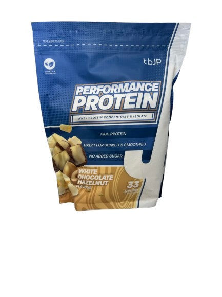 Performance Protein, White Chocolate Hazelnut - 1000 grams - Trained by JP