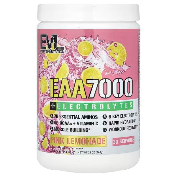 EAA 7000 + Electrolytes, Pink Lemonade - 369 grams - EVLution Nutrition