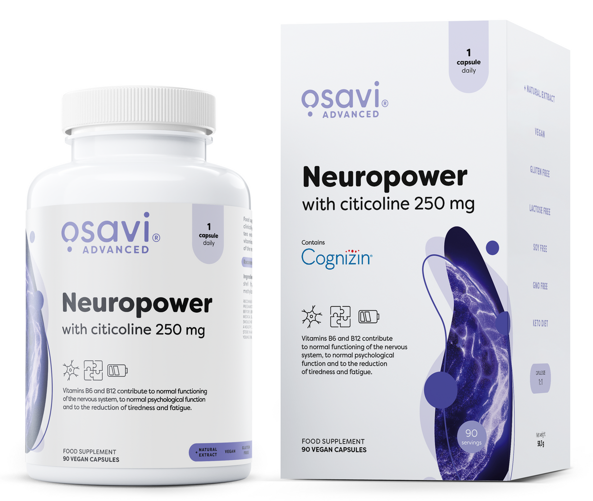 Neuropower with Citicoline, 250mg - 90 vegan caps - Osavi