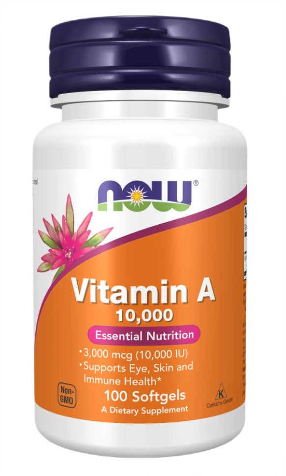 Vitamin A, 10 000 IU - 100 softgels - NOW Foods