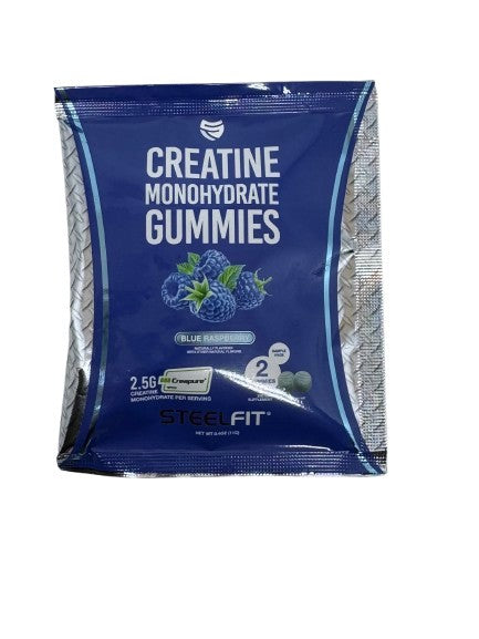 Creatine Monohydrate Gummies, Blue Raspberry - 2 gummies (1 serving) - SteelFit