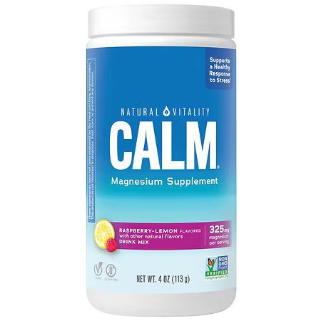 Calm Magnesium Powder, Raspberry Lemon - 113 grams - Natural Vitality
