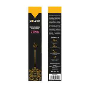 Bilovit looduslikud aroomi viirukipulgad Geranium - 40 g