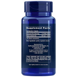 Life Extension vitaminas B3 niacinas 500 mg - 100 kapsulių - Magnis.lt