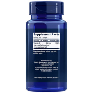 Life Extension Super Vitamin E 268 mg - 90 minkštųjų gelių - Magnis.lt