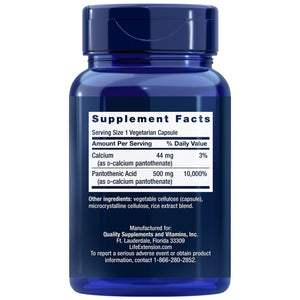 Life Extension pantoteenhape 500 mg – 100 kapslit