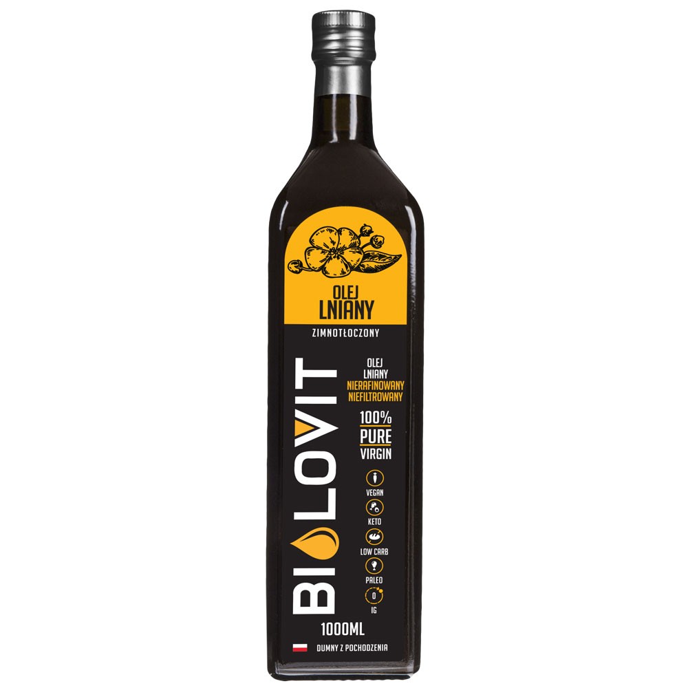 Bilovit Šaltai spaustas linų sėmenų aliejus - 1000 ml - Magnis.lt