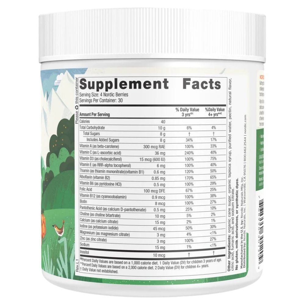 Nordic Naturals multivitamiini kummikommid, apelsini ja sidruni maitsega - 120 tk.