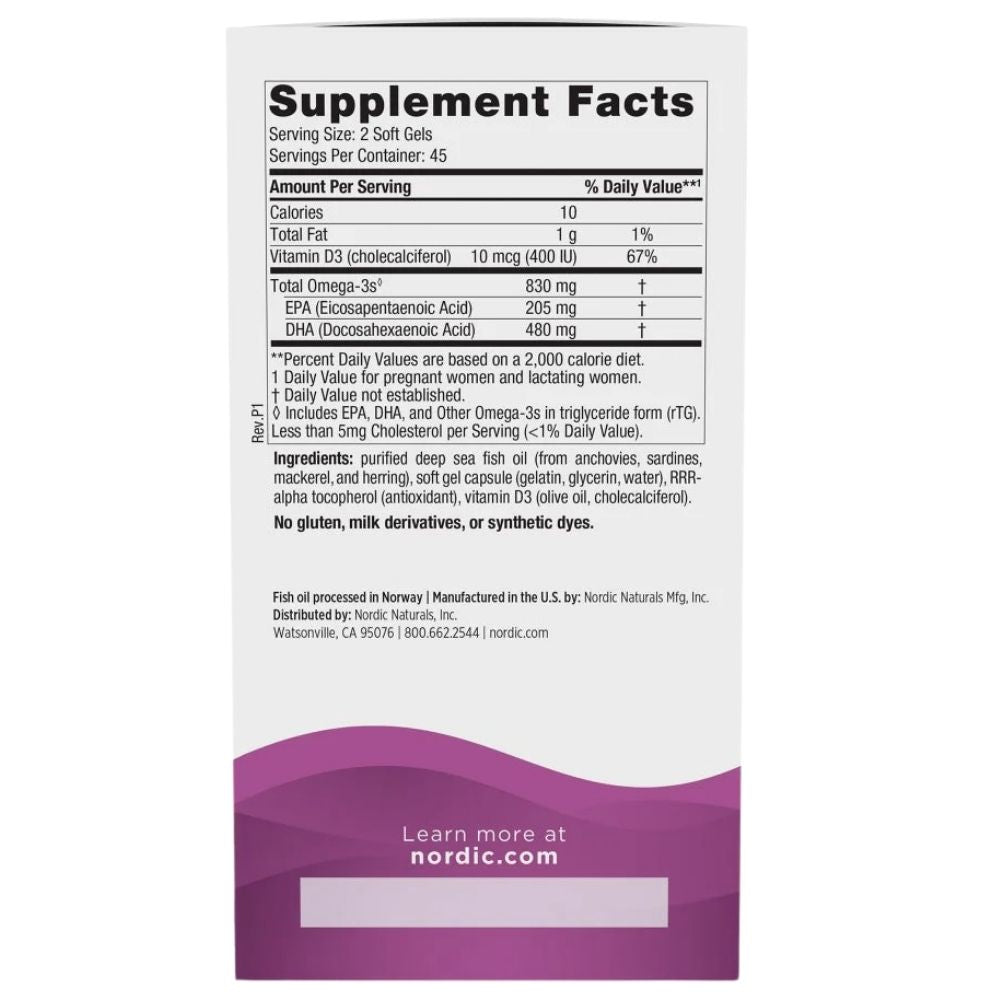 Nordic Naturals Prenatal DHA 830 mg - 90 kapslit