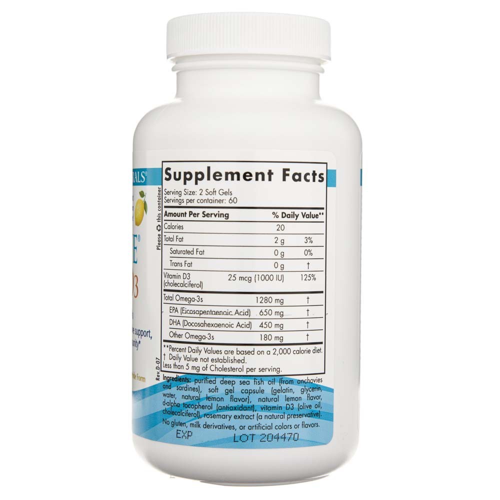Nordic Naturals Ultimate Omega-D3 Lemon 640 mg - 120 pehmet geelkapslit