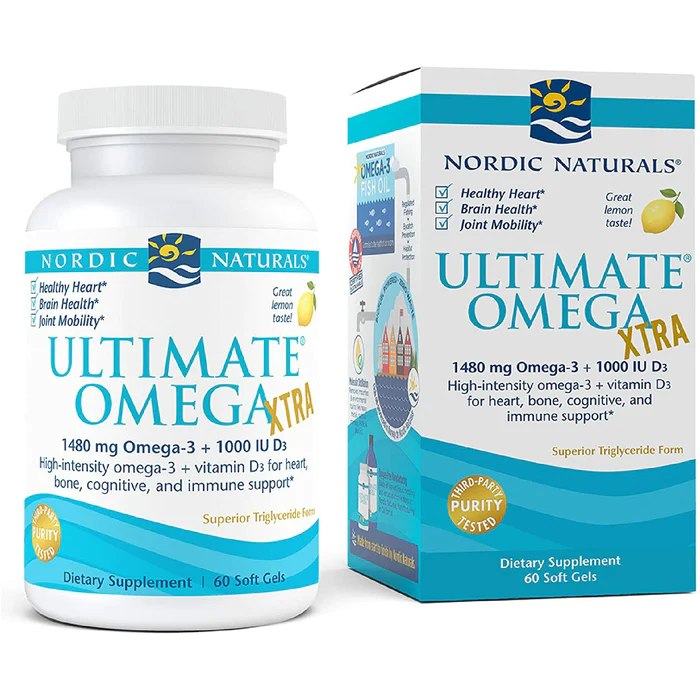 Nordic Naturals Ultimate Omega Xtra + D3 sidruni maitsega - 60 kapslit