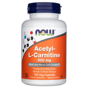 Now Foods atsetüül-L-karnitiin 500 mg – 100 kapslit