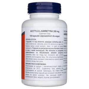 Now Foods atsetüül-L-karnitiin 500 mg – 100 kapslit