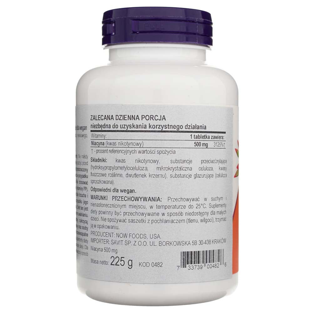 Now Foods Niacinas 500 mg - 250 tablečių - Magnis.lt