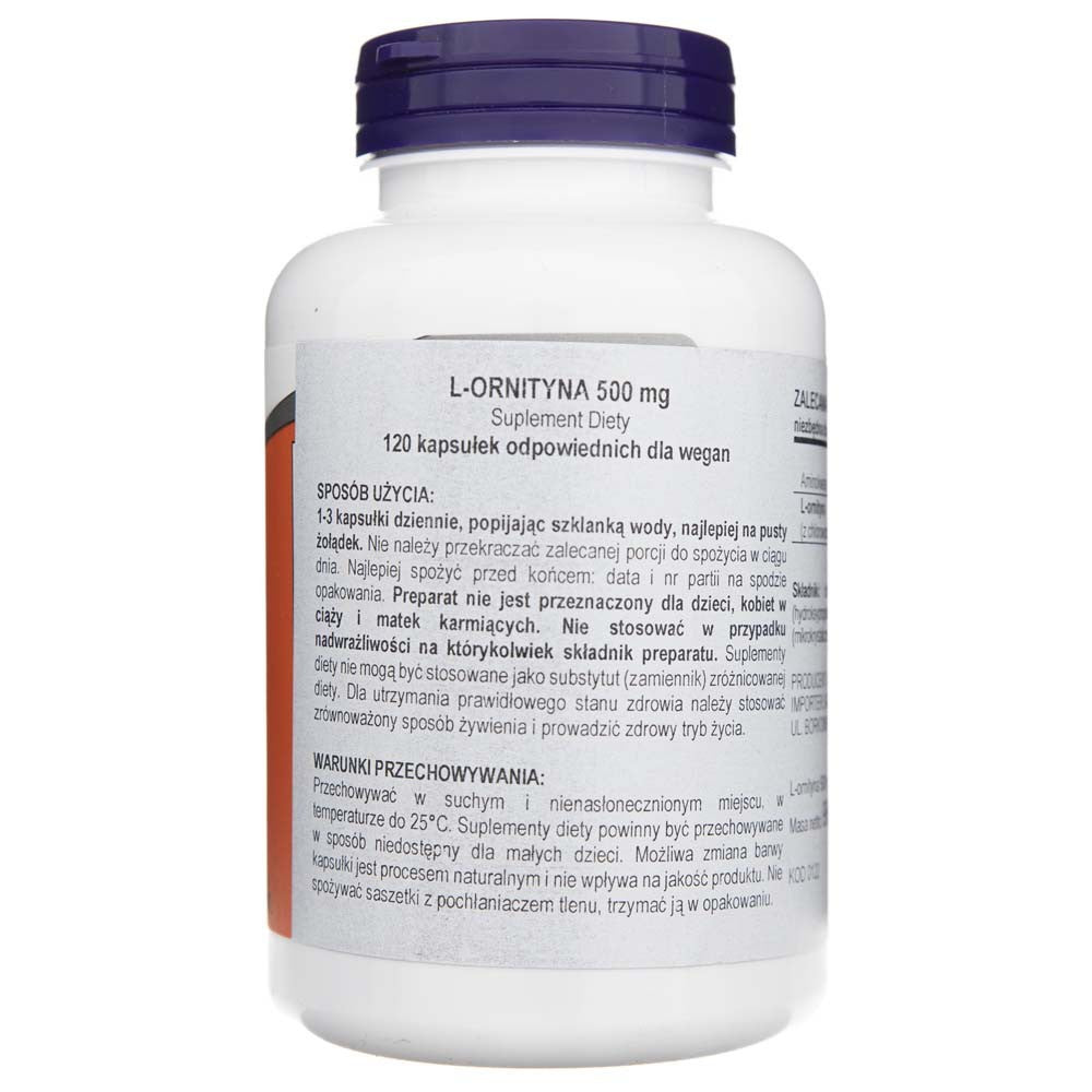 Now Foods L-Ornithine 500 mg - 120 kapslit