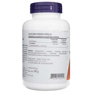 Now Foods L-Ornithine 500 mg - 120 kapslit