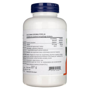 Now Foods Magnesium Citrate pulber - 227 g
