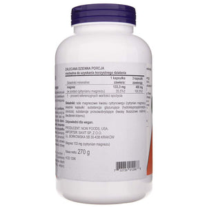 Now Foods magneesiumtsitraat 400 mg - 240 kapslit
